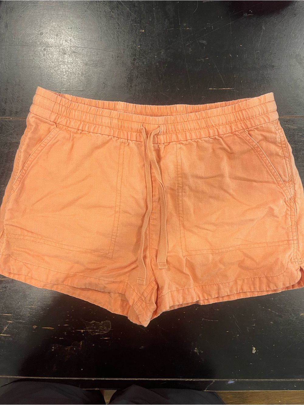 J. Crew Coral Linen Drawstring Shorts